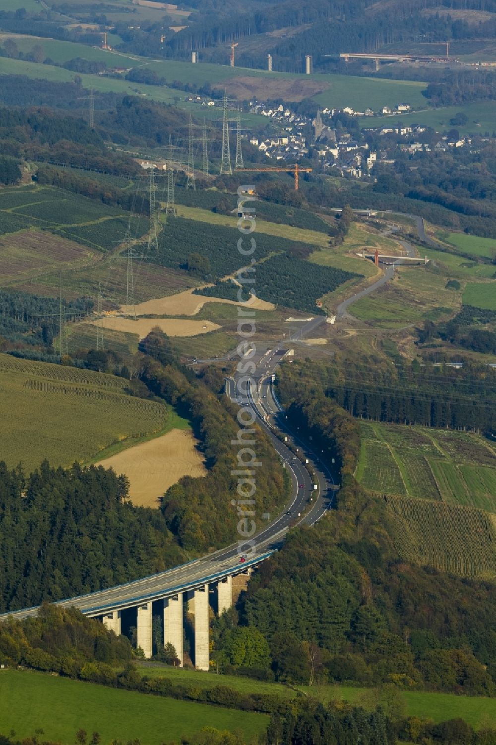 Aerial photograph Bestwig - View of bridge works in Bestwig in the state North Rhine-Westphalia