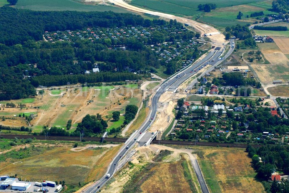 Aerial image Mahlow - Brückenbau an der Ortsumgehung B96 durch die Schälerbau Berlin GmbH