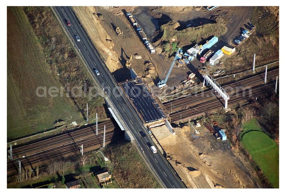 Mahlow / Brandenburg from above - Blick auf die Baustelle der Schälerbau Berlin GmbH an der Ortsumfahrung Mahlow am Gewerbegebiet.