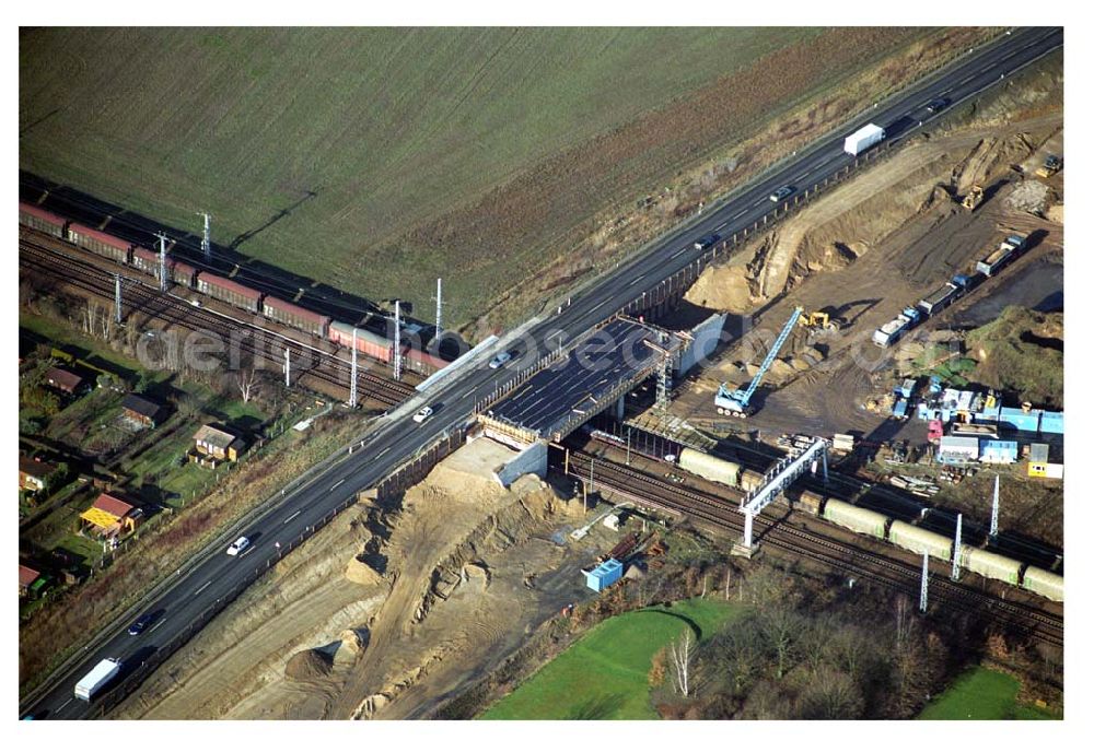 Mahlow / Brandenburg from above - Blick auf die Baustelle der Schälerbau Berlin GmbH an der Ortsumfahrung Mahlow am Gewerbegebiet.