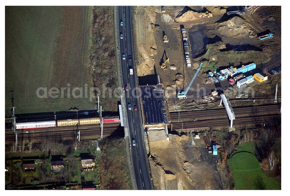 Aerial photograph Mahlow / Brandenburg - Blick auf die Baustelle der Schälerbau Berlin GmbH an der Ortsumfahrung Mahlow am Gewerbegebiet.