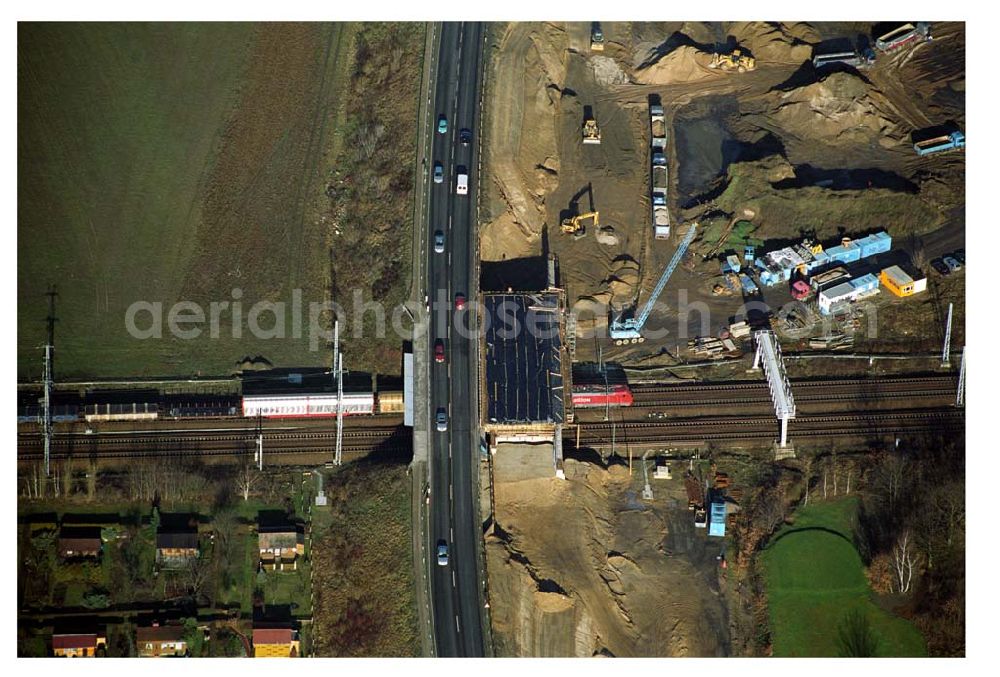 Mahlow / Brandenburg from above - Blick auf die Baustelle der Schälerbau Berlin GmbH an der Ortsumfahrung Mahlow am Gewerbegebiet.