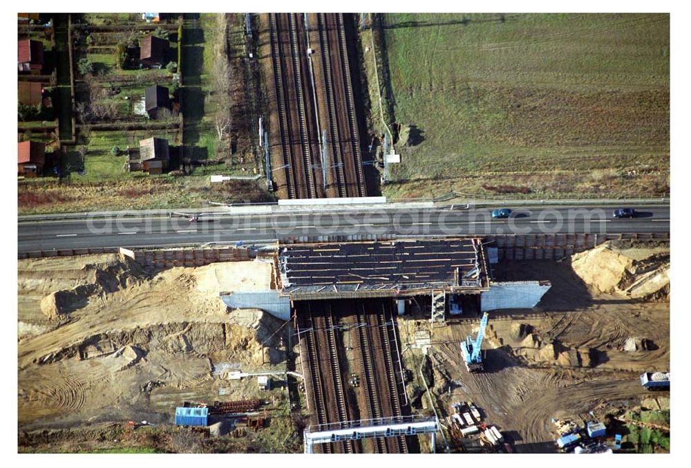 Mahlow / Brandenburg from above - Blick auf die Baustelle der Schälerbau Berlin GmbH an der Ortsumfahrung Mahlow am Gewerbegebiet.