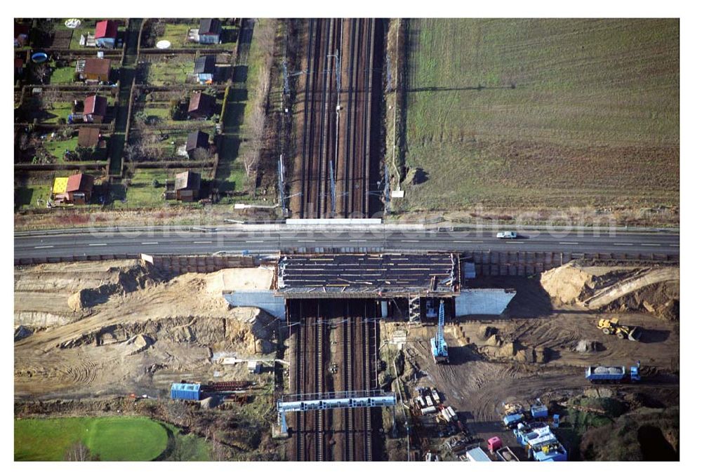 Mahlow / Brandenburg from above - Blick auf die Baustelle der Schälerbau Berlin GmbH an der Ortsumfahrung Mahlow am Gewerbegebiet.