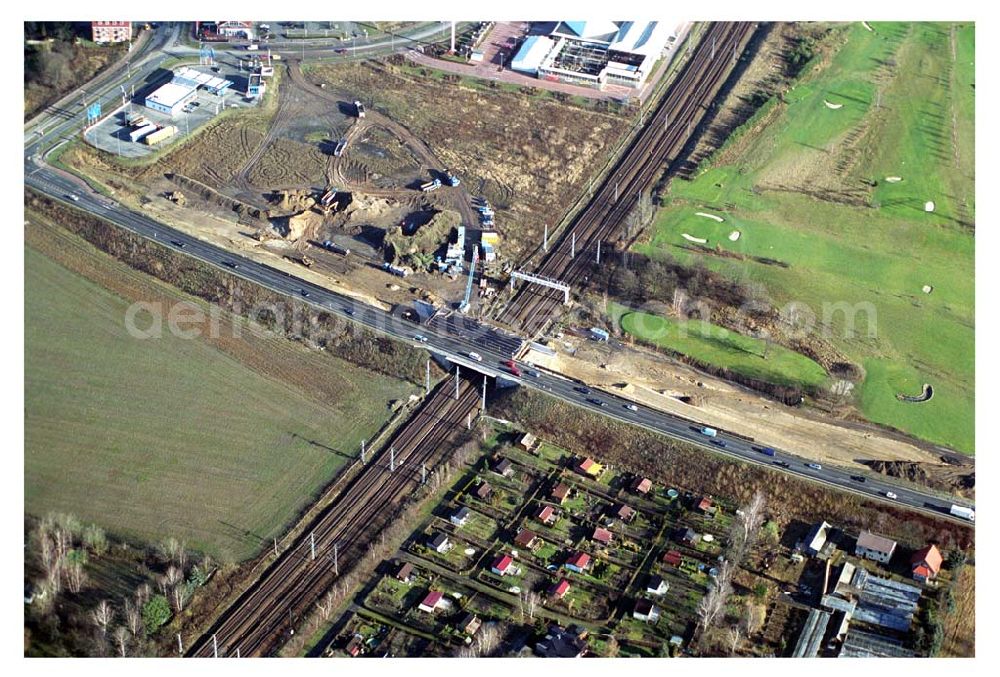 Aerial image Mahlow / Brandenburg - Blick auf die Baustelle der Schälerbau Berlin GmbH an der Ortsumfahrung Mahlow am Gewerbegebiet.