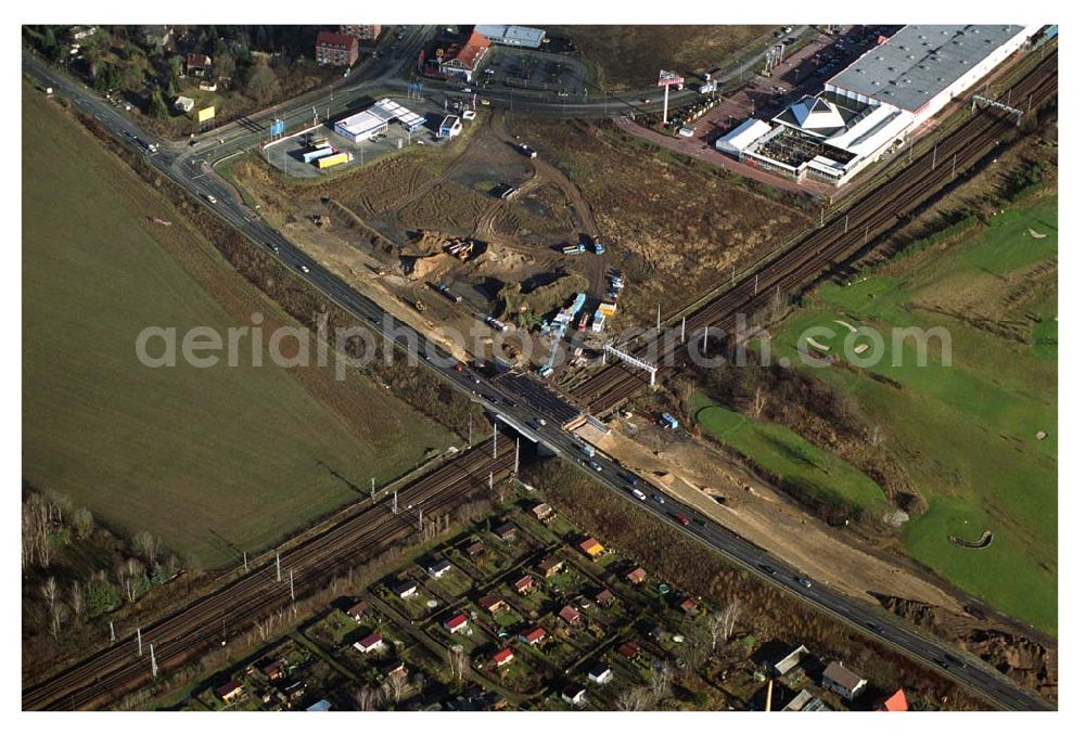 Mahlow / Brandenburg from above - Blick auf die Baustelle der Schälerbau Berlin GmbH an der Ortsumfahrung Mahlow am Gewerbegebiet.