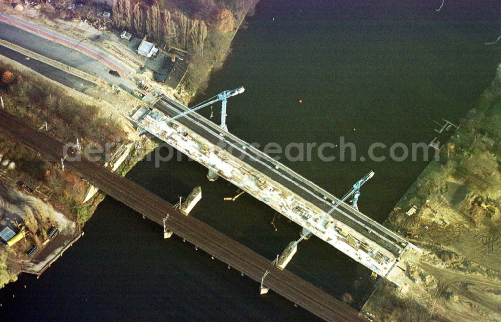 Berlin - Köpenick from above - Brückenbau zwischen der Wuhlheide und Oberschöneweide in Berlin - Köpenick.