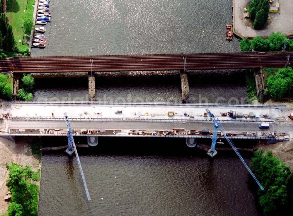 Aerial image Berlin - Köpenick - Brückenbau zwischen der Wuhlheide und Oberschöneweide in Berlin - Köpenick.