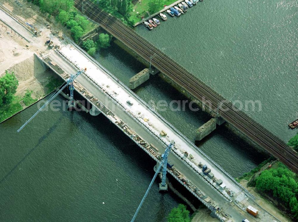 Berlin - Köpenick from above - Brückenbau zwischen der Wuhlheide und Oberschöneweide in Berlin - Köpenick.