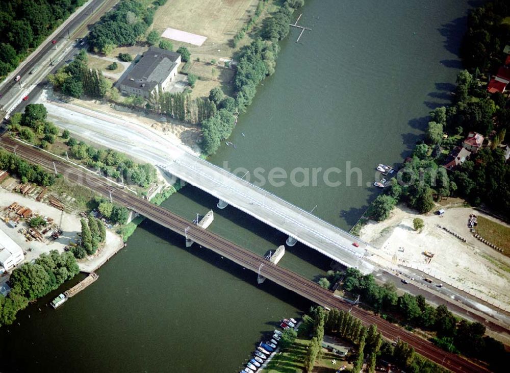 Berlin-Köpenick from above - Brückenbau zwischen der Wuhlheide und Oberschöneweide in Berlin - Köpenick.