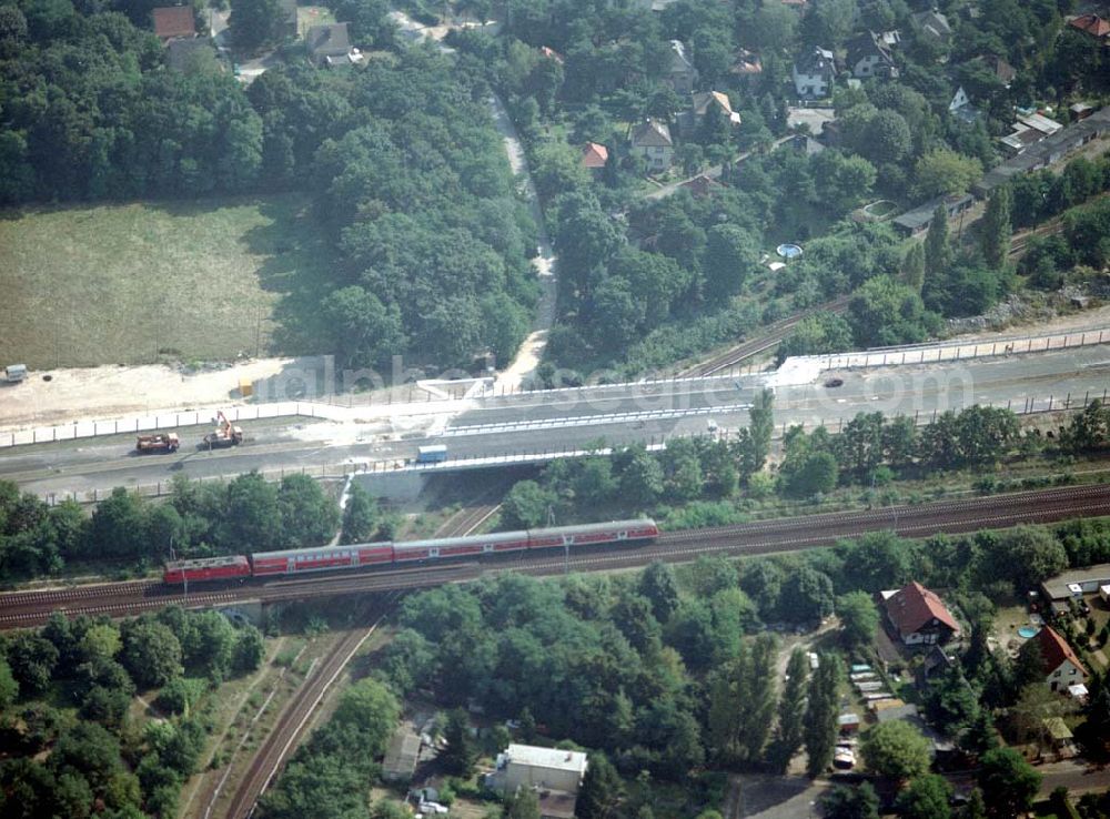 Berlin-Köpenick from above - Brückenbau zwischen der Wuhlheide und Oberschöneweide in Berlin - Köpenick.