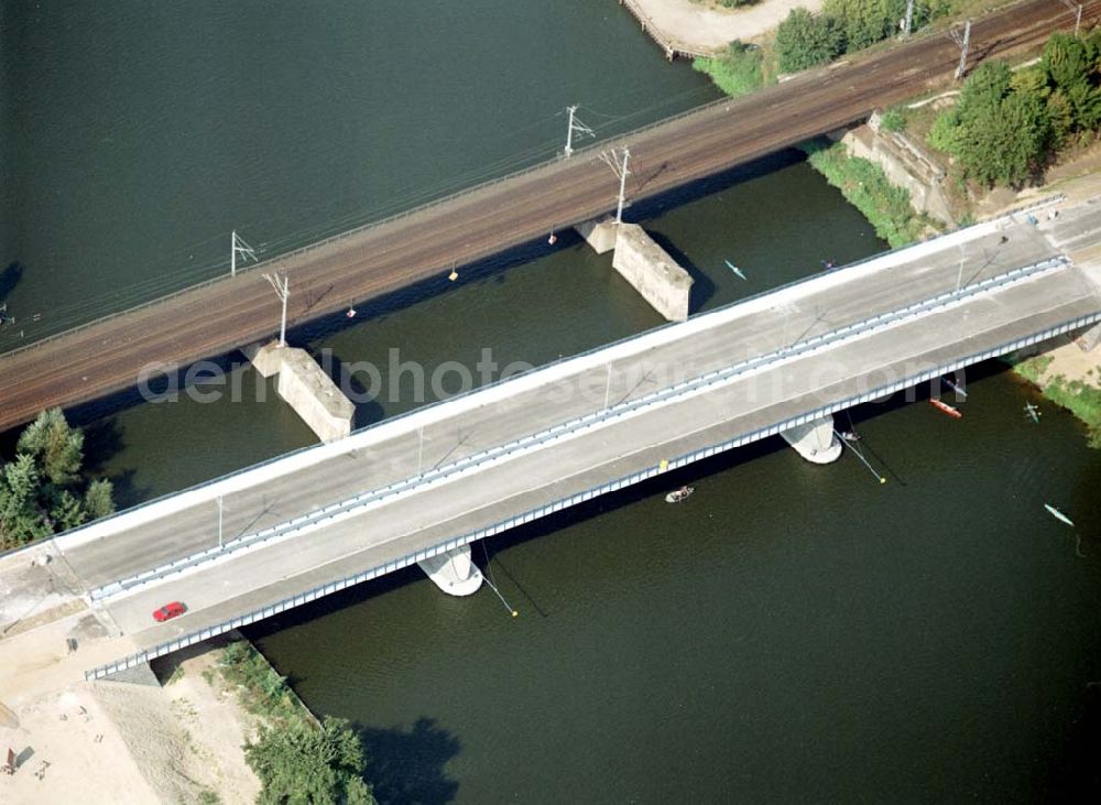 Berlin-Köpenick from above - Brückenbau zwischen der Wuhlheide und Oberschöneweide in Berlin - Köpenick.