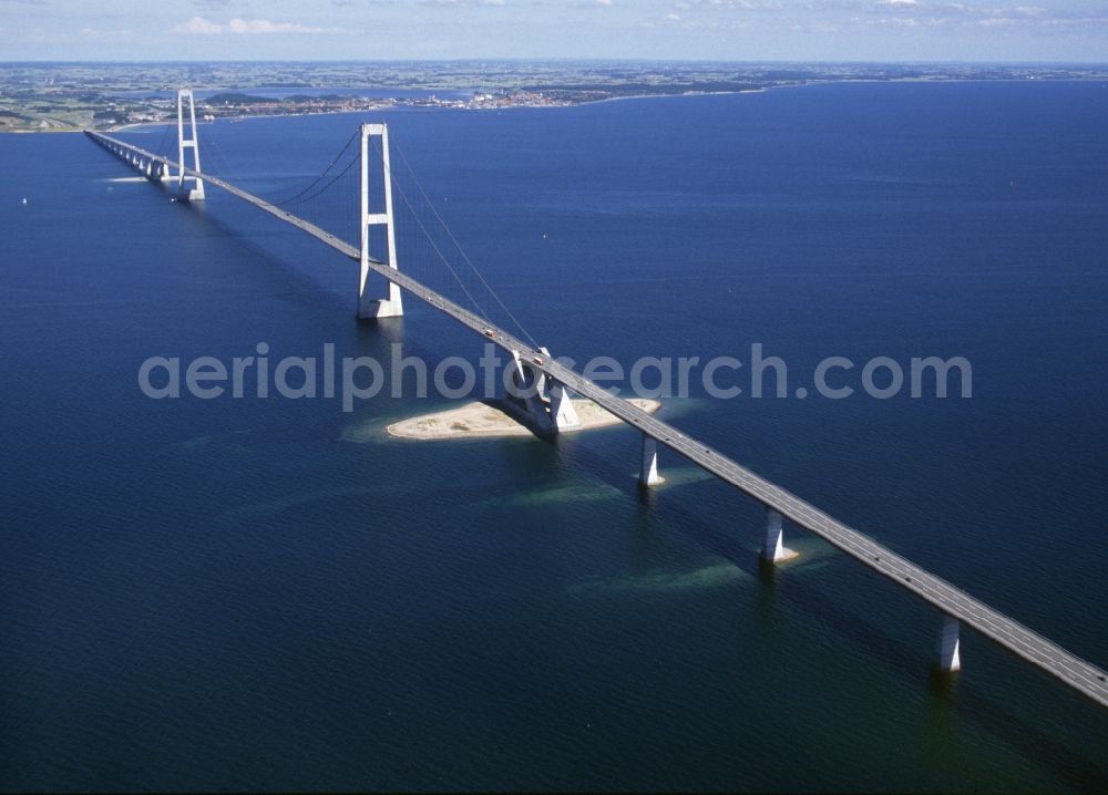 Korsoer from above - Bridge construction over the Great Belt in Korsoer in Syddanmark, Denmark