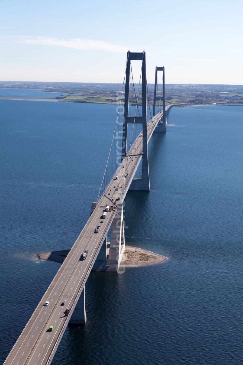 Aerial photograph Korsoer - Bridge construction across the Great Belt in Korsoer in Syddanmark, Denmark