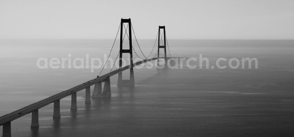 Korsoer from above - Bridge construction across the Great Belt in Korsoer in Syddanmark, Denmark