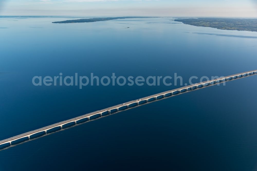 Aerial image Korsoer - Bridge construction across the Great Belt in Korsoer in Syddanmark, Denmark