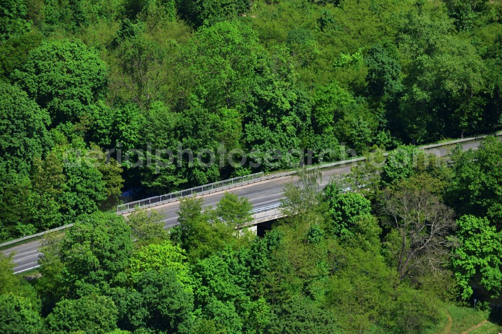 Aerial image Dunkelforth - Dunkelforth bridge over the Roßdorfer Altkanal in Dunkelforth in Brandenburg