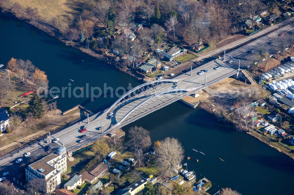 Berlin from above - Road bridge construction along of Bundesstrasseasse 2 / 5 in Berlin, Germany