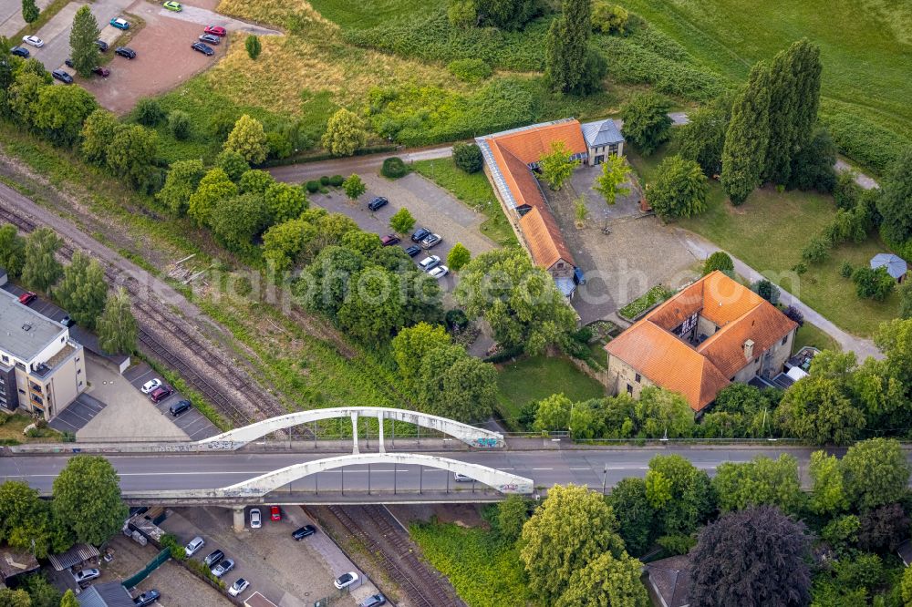 Aerial image Witten - Road bridge construction along the Wittener Strasse in the district Herbede in Witten in the state North Rhine-Westphalia, Germany