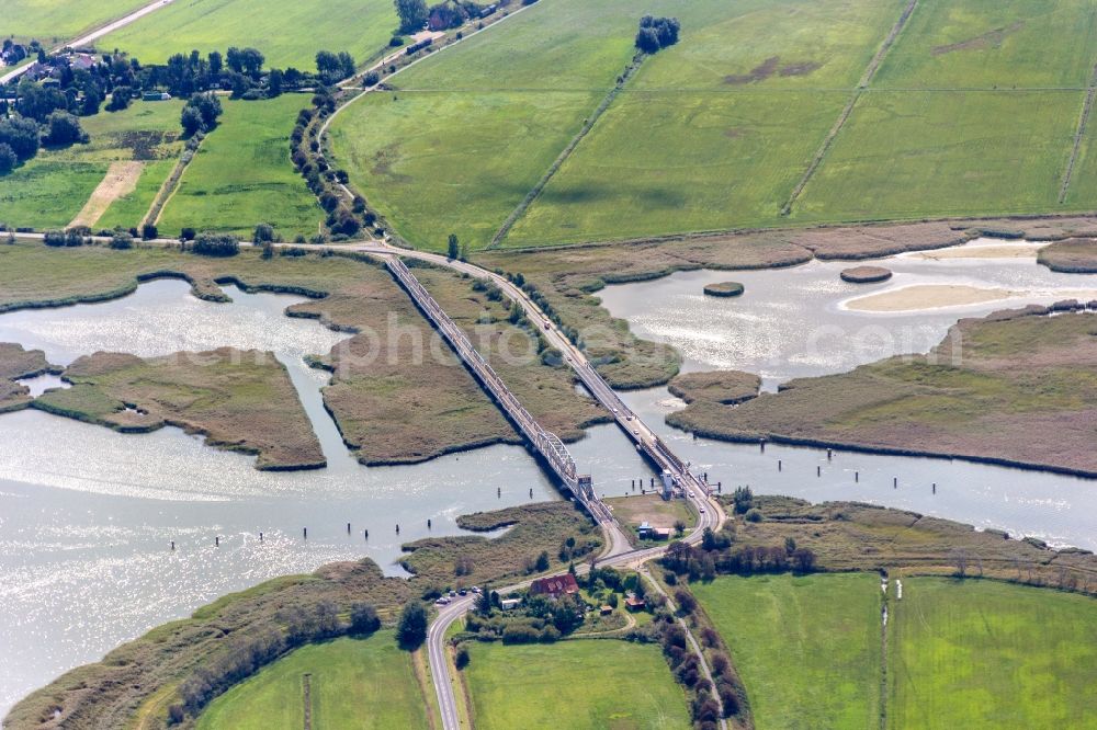 Zingst from the bird's eye view: Road bridge construction Meiningenbruecke in Zingst in the state Mecklenburg - Western Pomerania, Germany