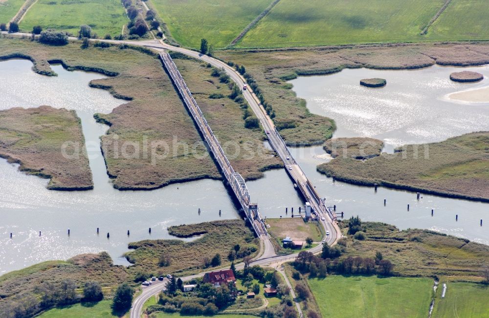 Aerial image Zingst - Road bridge construction Meiningenbruecke in Zingst in the state Mecklenburg - Western Pomerania, Germany