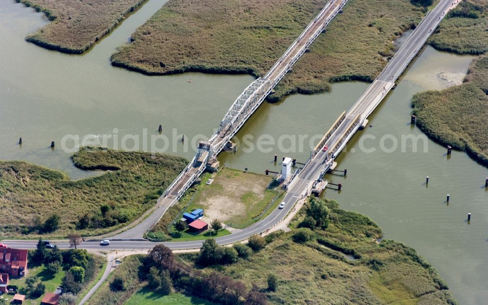 Zingst from the bird's eye view: Road bridge construction Meiningenbruecke in Zingst in the state Mecklenburg - Western Pomerania, Germany