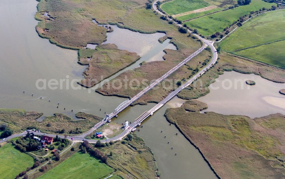 Aerial image Zingst - Road bridge construction Meiningenbruecke in Zingst in the state Mecklenburg - Western Pomerania, Germany