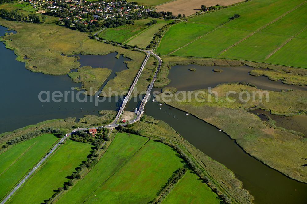 Aerial image Zingst - Road bridge construction Meiningenbruecke in Zingst at the baltic coast in the state Mecklenburg - Western Pomerania, Germany