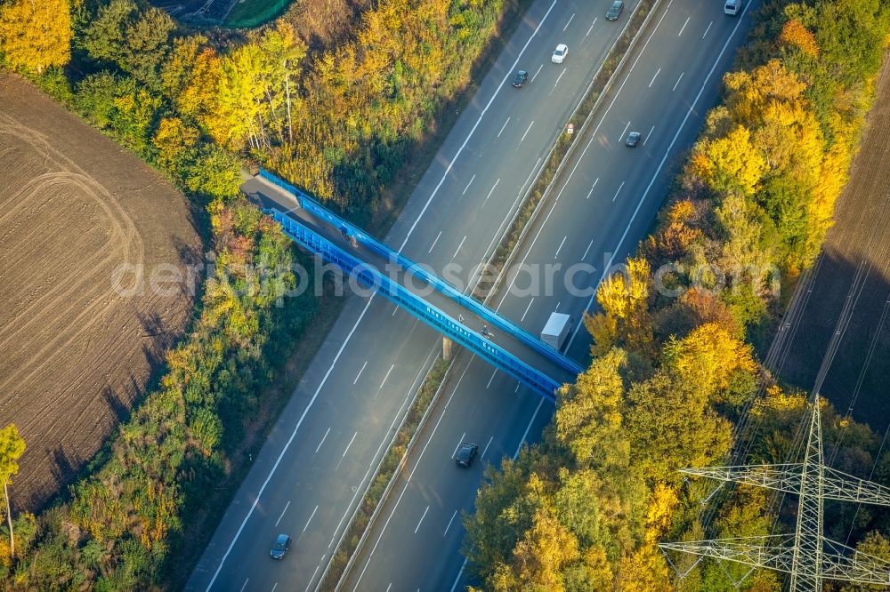 Aerial photograph Witten - Road bridge construction to overbridge the federal road A44 in Witten in the state North Rhine-Westphalia