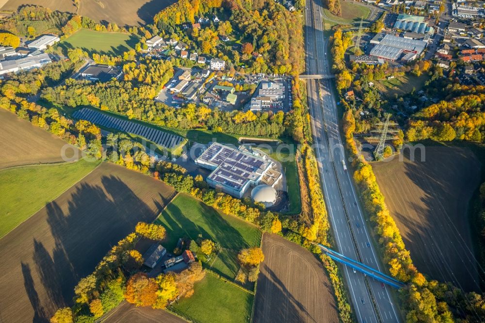 Witten from the bird's eye view: Road bridge construction to overbridge the federal road A44 in Witten in the state North Rhine-Westphalia