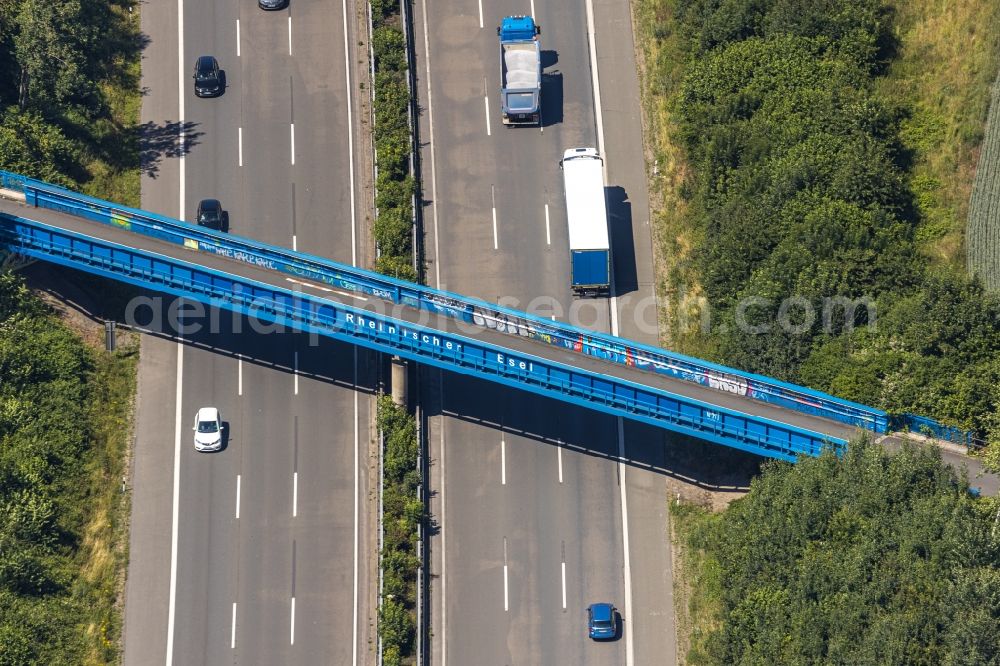 Aerial image Witten - Road bridge construction to overbridge the federal road A44 in Witten in the state North Rhine-Westphalia