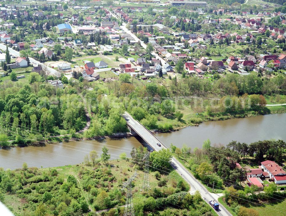 Aerial image Genthin / Sachsen-Anhalt - Brückenneubau über den Elbe-Havel-Kanal in Genthin - Ausgleichs- und Ersatzmaßnahmen am Wasserstraßenkreuz Magdeburg / Elbe-Havel-Kanal. Ein Projekt des Wasserstraßenneubauamtes Magdeburg