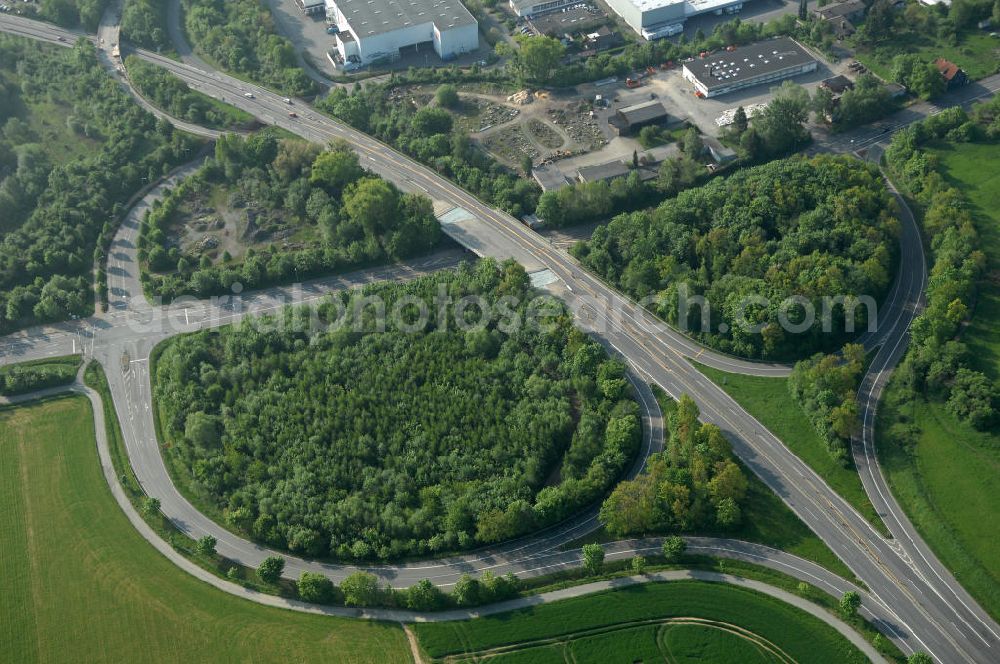 Goslar from above - Blick auf den Neubau von Brücken entlang der Immenröder Strasse / an der Abfahrt der Bundesfernstrasse B 6 / B241 durch die EUROVIA Gruppe. View of the construction of new bridges along the B6 motorway in Goslar of the EUROVIA group.