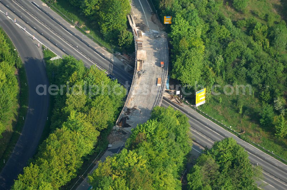 Aerial image Goslar - Blick auf den Neubau von Brücken entlang der Immenröder Strasse / an der Abfahrt der Bundesfernstrasse B 6 / B241 durch die EUROVIA Gruppe. View of the construction of new bridges along the B6 motorway in Goslar of the EUROVIA group.