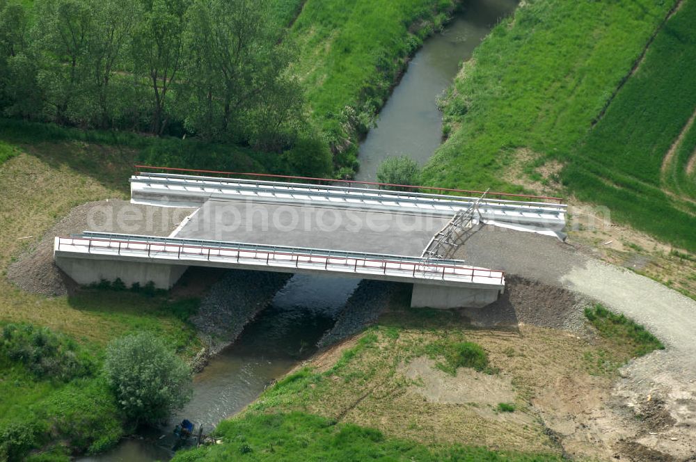 Aerial photograph Sebexen - Blick auf Brückenneubauten entlang der neuen Ortsumgehung Sebexen - Osterbruch in Niedersachsen durch die EUROVIA Gruppe. View new bridges along the new bypass street of Sebexen - Osterbruch in Lower Saxony by the EUROVIA group.