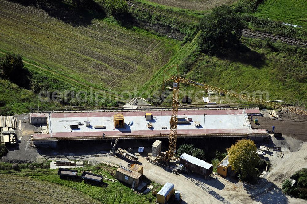 Aerial image Sebexen - Blick auf Brückenneubauten entlang der neuen Ortsumgehung Sebexen - Osterbruch in Niedersachsen durch die EUROVIA Gruppe. View new bridges along the new bypass street of Sebexen - Osterbruch in Lower Saxony by the EUROVIA group.