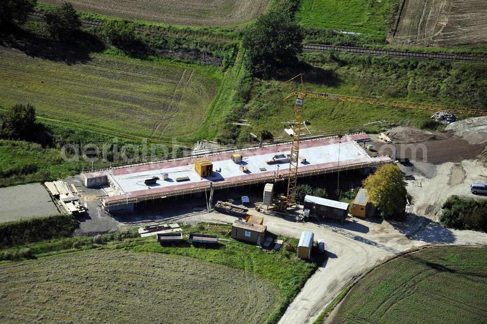 Aerial photograph Sebexen - Blick auf Brückenneubauten entlang der neuen Ortsumgehung Sebexen - Osterbruch in Niedersachsen durch die EUROVIA Gruppe. View new bridges along the new bypass street of Sebexen - Osterbruch in Lower Saxony by the EUROVIA group.