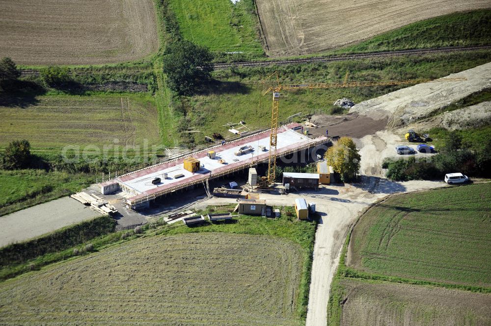 Aerial photograph Sebexen - Blick auf Brückenneubauten entlang der neuen Ortsumgehung Sebexen - Osterbruch in Niedersachsen durch die EUROVIA Gruppe. View new bridges along the new bypass street of Sebexen - Osterbruch in Lower Saxony by the EUROVIA group.