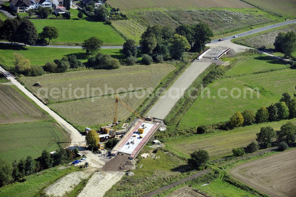 Sebexen from above - Blick auf Brückenneubauten entlang der neuen Ortsumgehung Sebexen - Osterbruch in Niedersachsen durch die EUROVIA Gruppe. View new bridges along the new bypass street of Sebexen - Osterbruch in Lower Saxony by the EUROVIA group.