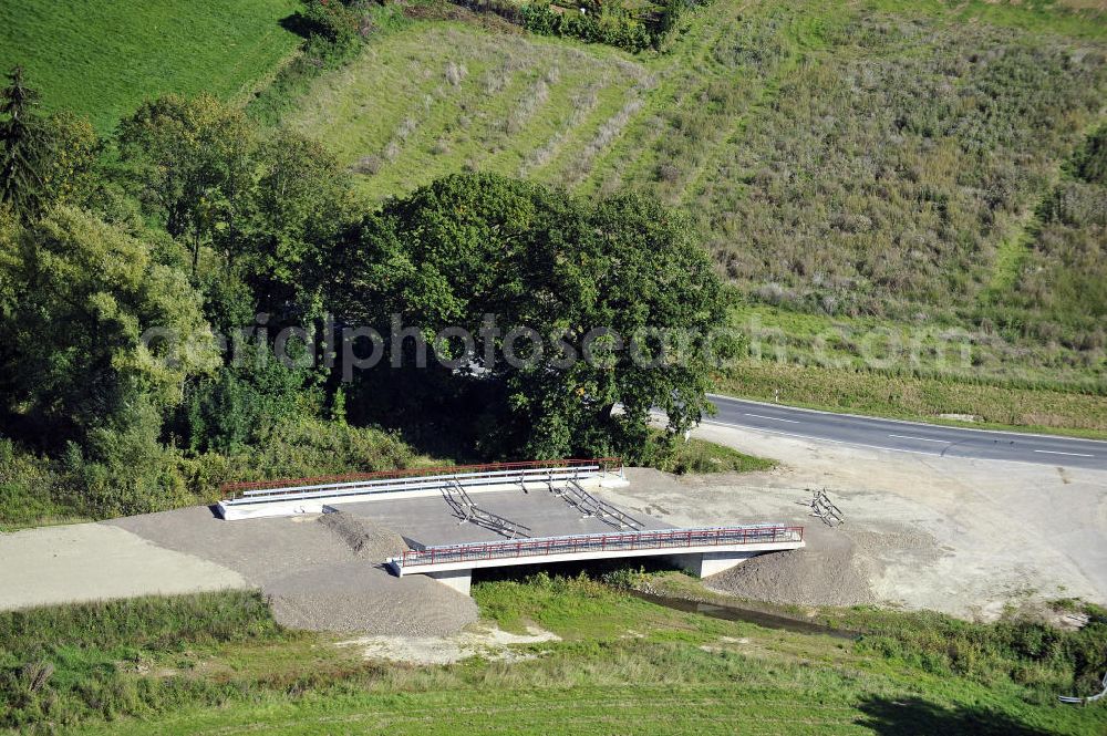 Aerial image Sebexen - Blick auf Brückenneubauten entlang der neuen Ortsumgehung Sebexen - Osterbruch in Niedersachsen durch die EUROVIA Gruppe. View new bridges along the new bypass street of Sebexen - Osterbruch in Lower Saxony by the EUROVIA group.