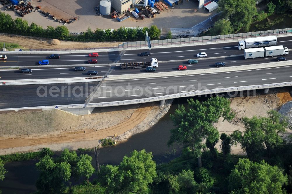 Aerial image Braunschweig - View of the implementation and expansion of the motorway junction Brunswick-southwest along the freeway A29 / A 395 in Lower Saxony. The construction company EUROVIA built here are some new bridges. Owner is the Lower Saxony state authorities for road construction and transport