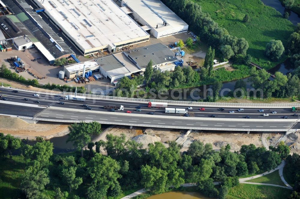 Aerial photograph Braunschweig - View of the implementation and expansion of the motorway junction Brunswick-southwest along the freeway A29 / A 395 in Lower Saxony. The construction company EUROVIA built here are some new bridges. Owner is the Lower Saxony state authorities for road construction and transport