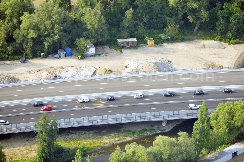 Aerial photograph Braunschweig - View of the implementation and expansion of the motorway junction Brunswick-southwest along the freeway A29 / A 395 in Lower Saxony. The construction company EUROVIA built here are some new bridges. Owner is the Lower Saxony state authorities for road construction and transport