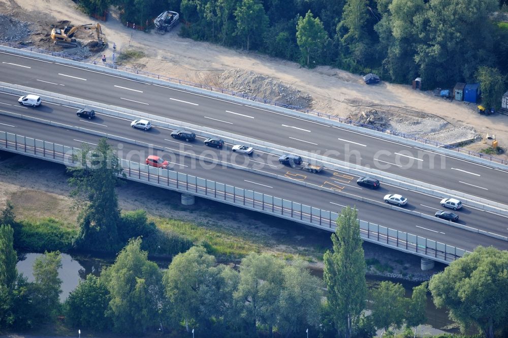 Braunschweig from above - View of the implementation and expansion of the motorway junction Brunswick-southwest along the freeway A29 / A 395 in Lower Saxony. The construction company EUROVIA built here are some new bridges. Owner is the Lower Saxony state authorities for road construction and transport