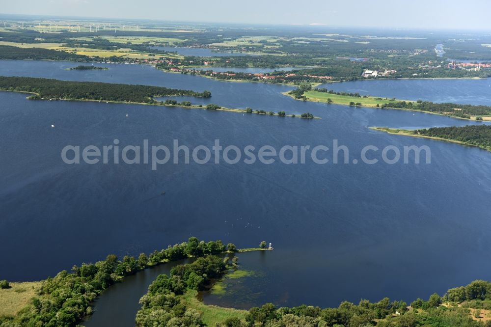 Aerial image Brandenburg an der Havel - Lake Breitlingsee and the mouth of the river Brandenburger Niederhavel in the South of Brandenburg an der Havel in the state of Brandenburg