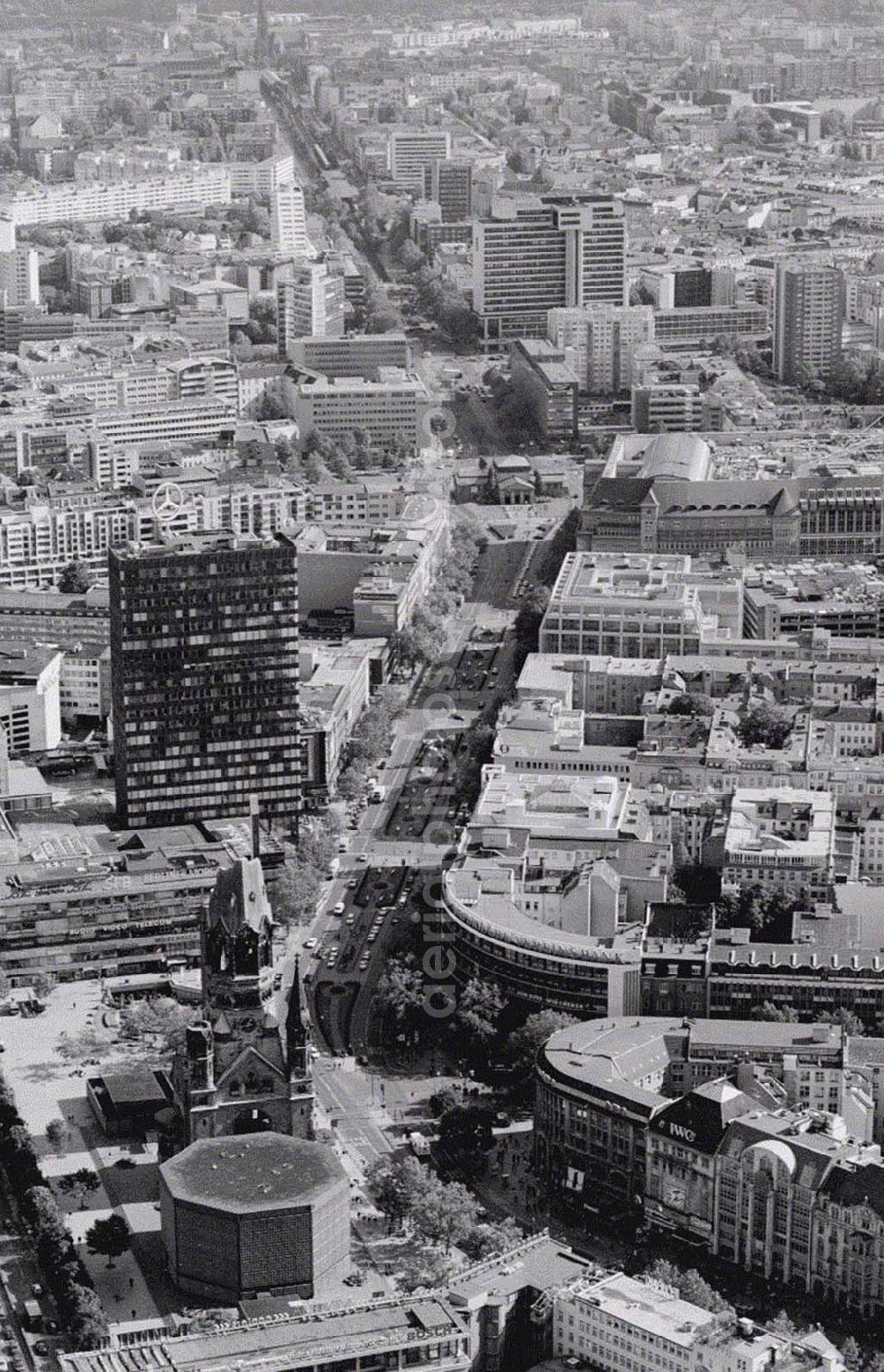 Berlin - Charlottenburg from above - Breitscheidplatz.