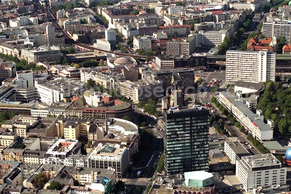 Berlin from above - Breitscheidplatz und Gedächtniskirche in Berlin-Charlottenburg.