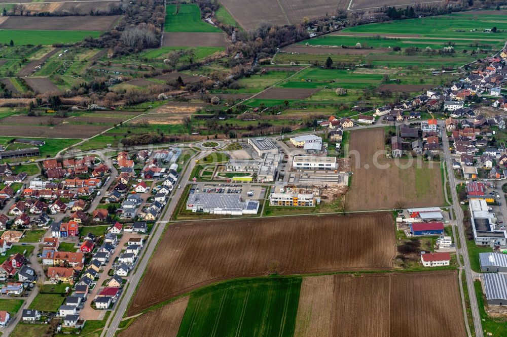 Rheinhausen from the bird's eye view: Buergerhaus und Buergerzentrum Rheinhausen in the state Baden-Wurttemberg, Germany