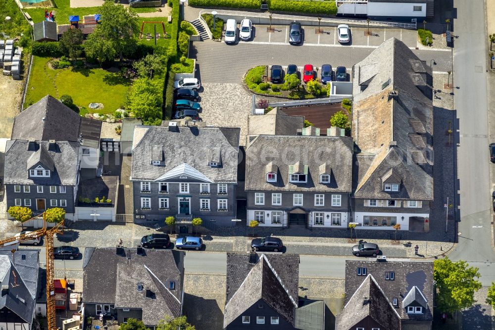 Schmallenberg from above - Town houses on West Street in Schmallenberg in the Sauerland district in North Rhine-Westphalia