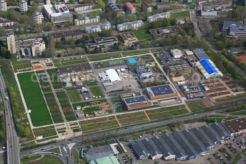 Lahr/Schwarzwald from the bird's eye view: Exhibition grounds and park area of the horticultural show Landesgartenschau 2018 in Lahr/Schwarzwald in the state Baden-Wuerttemberg, Germany